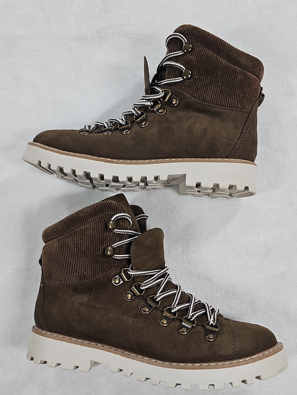 Natural Reflections Womens Brown Hiking Boots Corduroy Trim Size 6M 3712946
